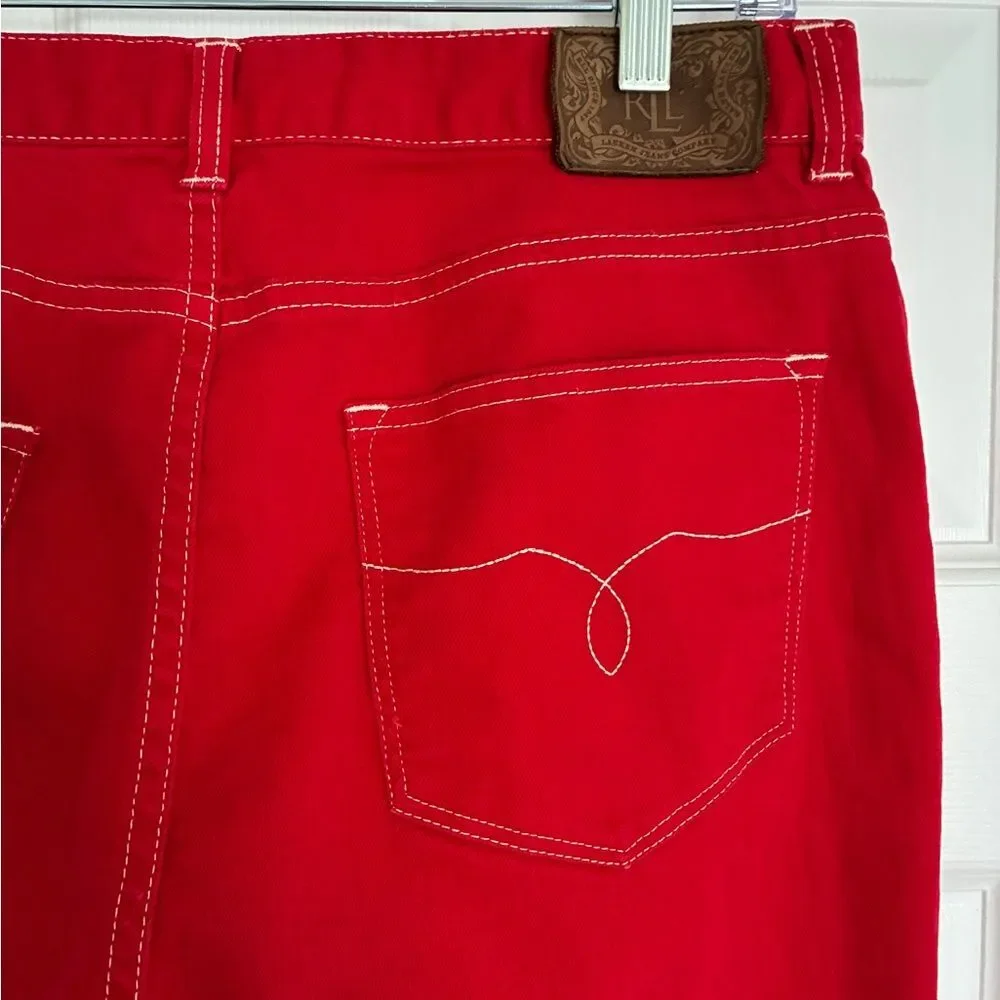 Ralph Lauren Jeans Women’s 10 Red Straight Leg Denim Patriotic Preppy Classic